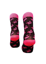 Μακριές Κάλτσες V-tex socks - SOCKS-FLAMINGO - fuchsia flamingos μαύρο