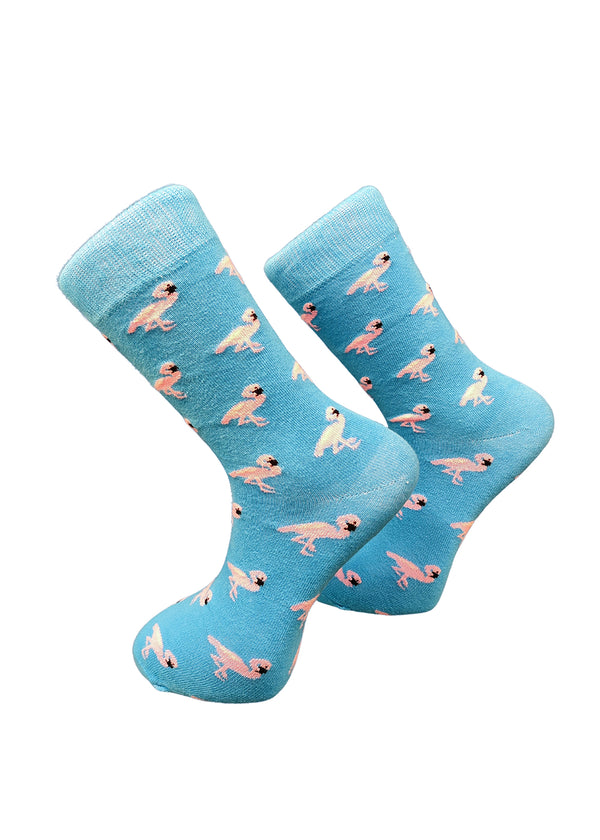 Μακριές Κάλτσες V-tex socks - SOCKS-FLAMINGO - pink flamingos γαλάζιο