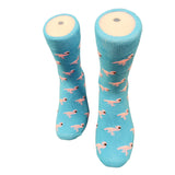 Μακριές Κάλτσες V-tex socks - SOCKS-FLAMINGO - pink flamingos γαλάζιο