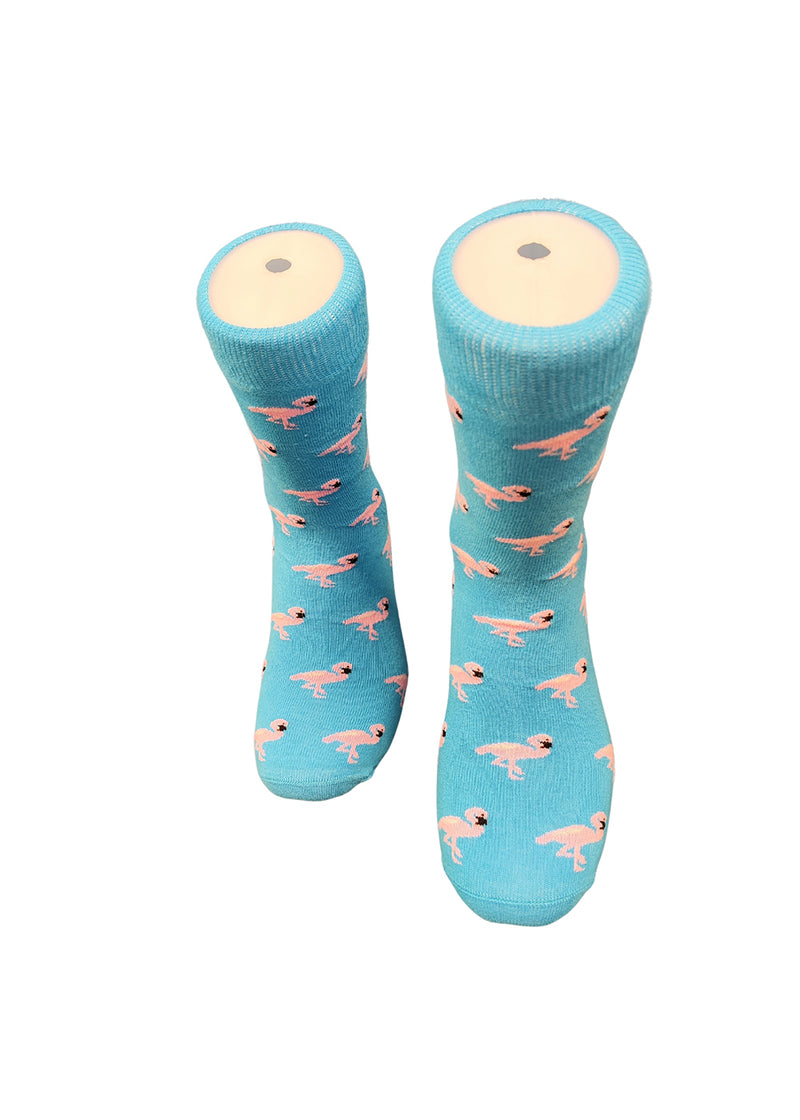 Μακριές Κάλτσες V-tex socks - SOCKS-FLAMINGO - pink flamingos γαλάζιο