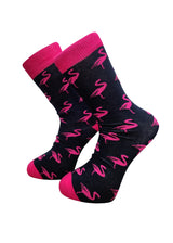 Μακριές Κάλτσες V-tex socks - SOCKS-FLAMINGO - fuchsia flamingos μαύρο