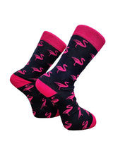 Μακριές Κάλτσες V-tex socks - SOCKS-FLAMINGO - fuchsia flamingos μαύρο