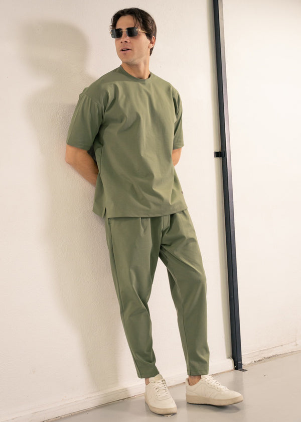 Ανδρικό υφασμάτινο παντελόνι Close Society - SP25-10 - simple oversized pants χακί