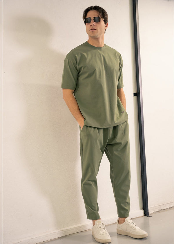 Ανδρικό υφασμάτινο παντελόνι Close Society-SP25-10-simple oversized pants khaki