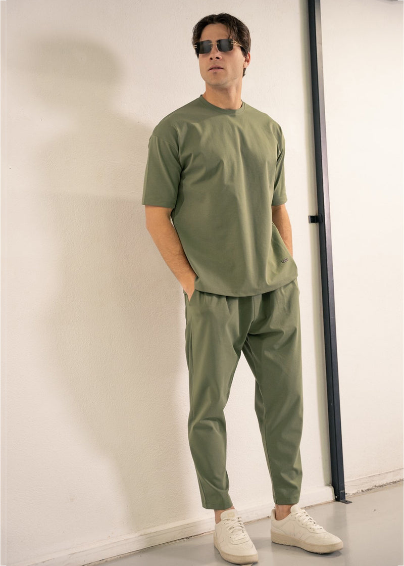 Ανδρικό υφασμάτινο παντελόνι Close Society-SP25-10-simple oversized pants khaki