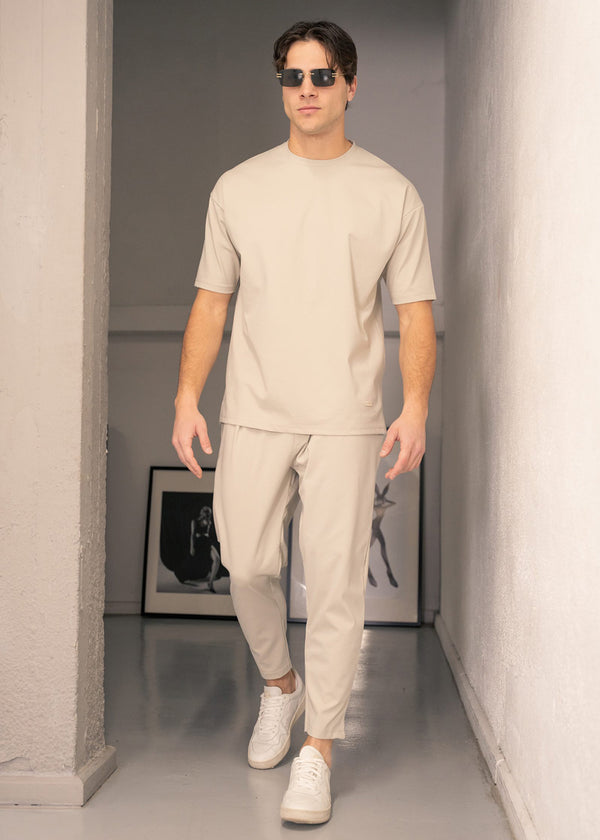 Ανδρικό υφασμάτινο παντελόνι Close Society - SP25-10 - simple oversized pants μπεζ