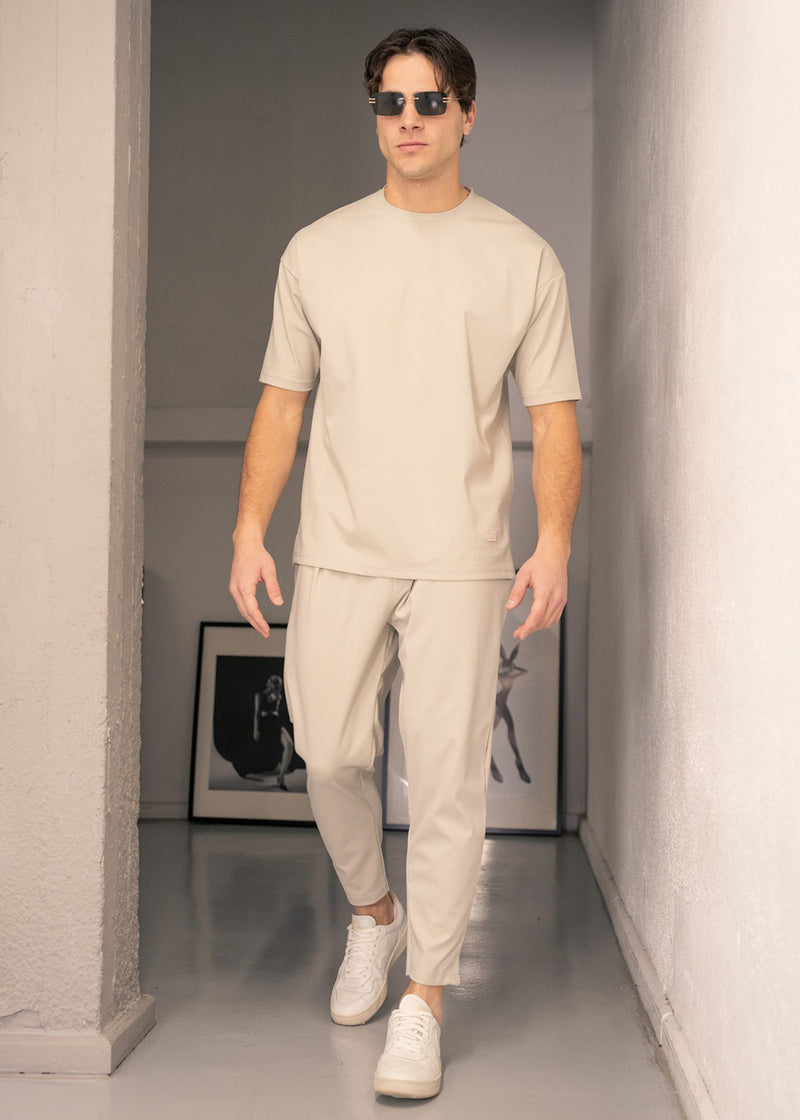 Ανδρικό υφασμάτινο παντελόνι Close Society - SP25-10 - simple oversized pants μπεζ