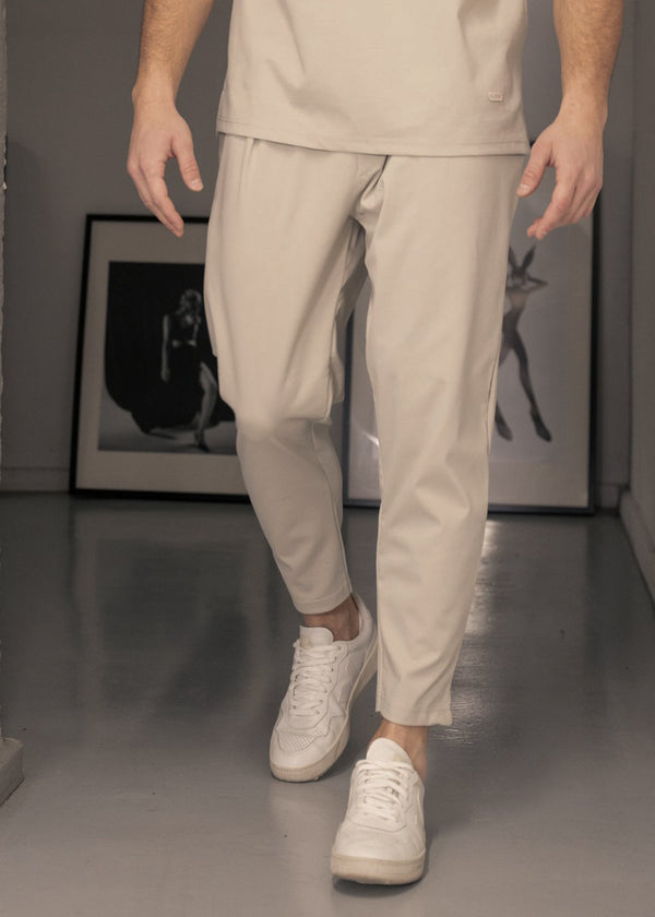 Ανδρικό υφασμάτινο παντελόνι Close Society-SP25-10-simple oversized pants beige