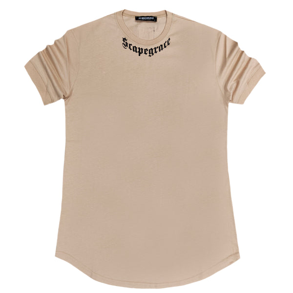 Scapegrace - ss23414-69 neck logo tee - beige