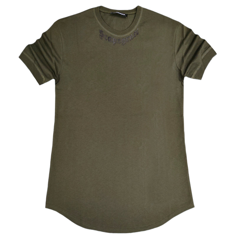 Scapegrace - ss23414-69 - neck logo tee - khaki