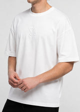 Close society Ανδρική κοντομάνικη μπλούζα oversized λευκή Embroidered Logo ST26-100-WHITE