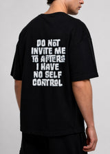 Close society Ανδρική κοντομάνικη μπλούζα oversized black Do Not Invite me STO-216