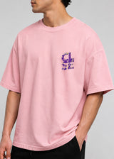 CLOSE SOCIETY - Ανδρικό oversized t-shirt - Ροζ STO-300