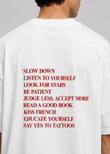 CLOSE SOCIETY - Ανδρικό oversized t-shirt Slow Down - Λευκό STO-301