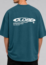 CLOSE SOCIETY - Ανδρικό oversized t-shirt - Πετρόλ STO-306