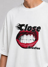 CLOSE SOCIETY - Ανδρικό oversized t-shirt - Λευκό STO-309