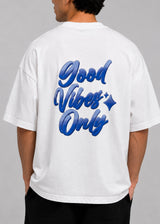 CLOSE SOCIETY - Ανδρικό oversized t-shirt Good Vibes Only - Λευκό STO-314