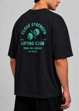 CLOSE SOCIETY - Ανδρικό oversized t-shirt Lifting Club - Μαύρη STO-320