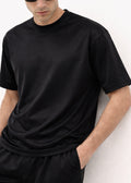 Ανδρική κοντομάνικη μπλούζα Close Society-STS-PUNTO-black fabric regular fit