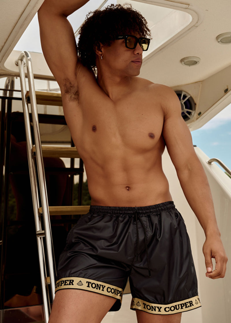 Ανδρικό μαγιό Tony Couper - SW24/2 - black gross swimshorts μαύρο
