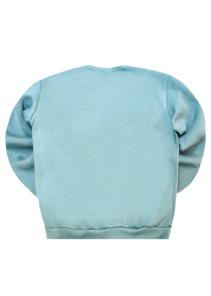 Ανδρική μακρυμάνικη φούτερ Close Society - SW26-500 - floral close logo regular fit μέντα