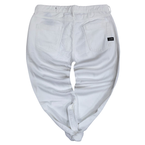 Ανδρικό Παντελόνι Cosi jeans - S&C-WHITE - fabric pants λευκό
