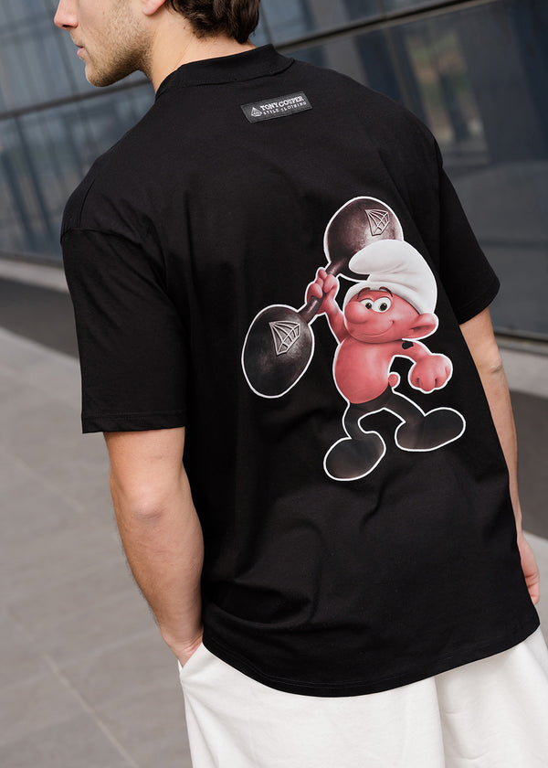 Ανδρική κοντομάνικη μπλούζα Tony couper - T25/10 - Black Gym oversized