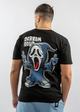 Ανδρική κοντομάνικη μπλούζα New wave clothing - 251-07 - scream loud logo μαύρο