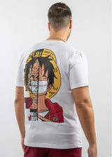 Ανδρική κοντομάνικη μπλούζα New wave clothing - 251-13 - luffy logo λευκό