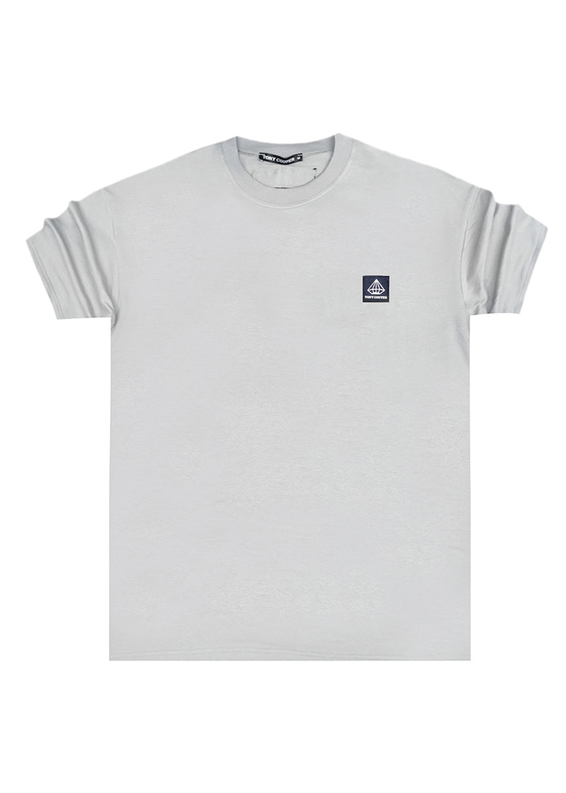 Ανδρική κοντομάνικη μπλούζα Tony couper  - T24/45 - white cube logo tee ice