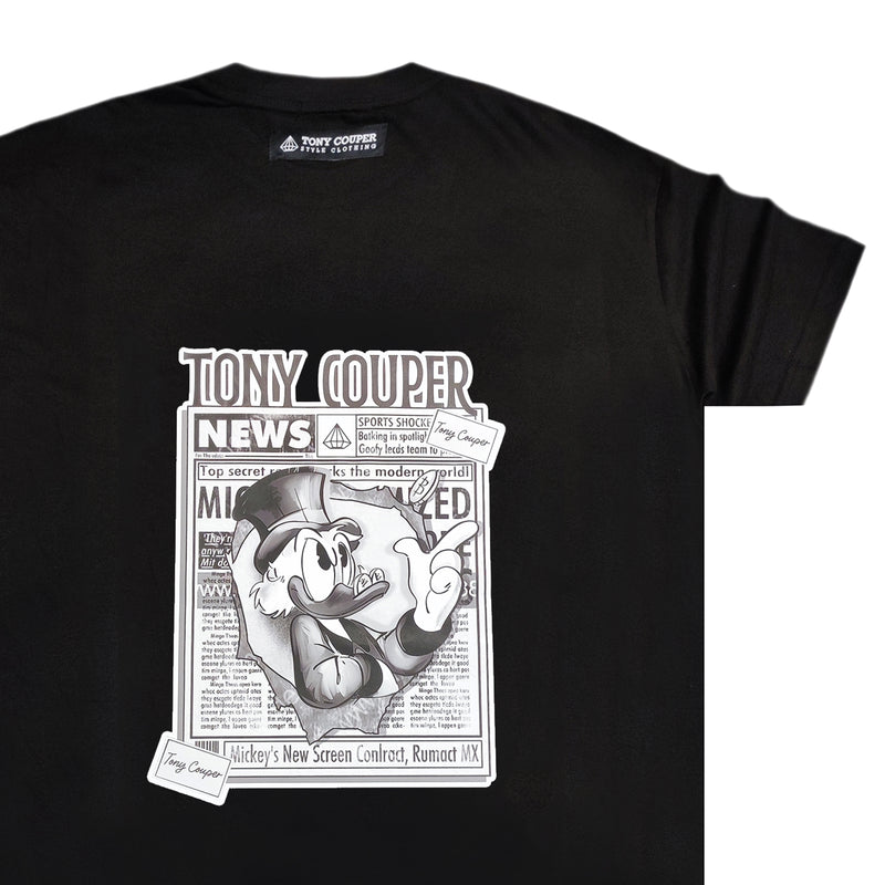 Tony couper - T24/12 - newspaper tee - black