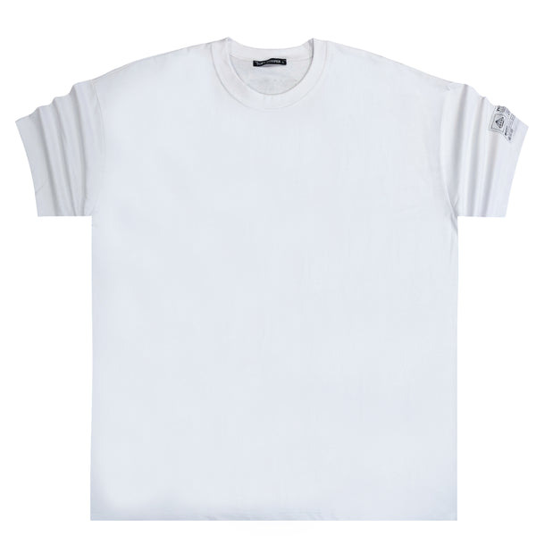 Ανδρική κοντομάνικη μπλούζα Tony couper - T24/26 - black patch extra oversized fit λευκό