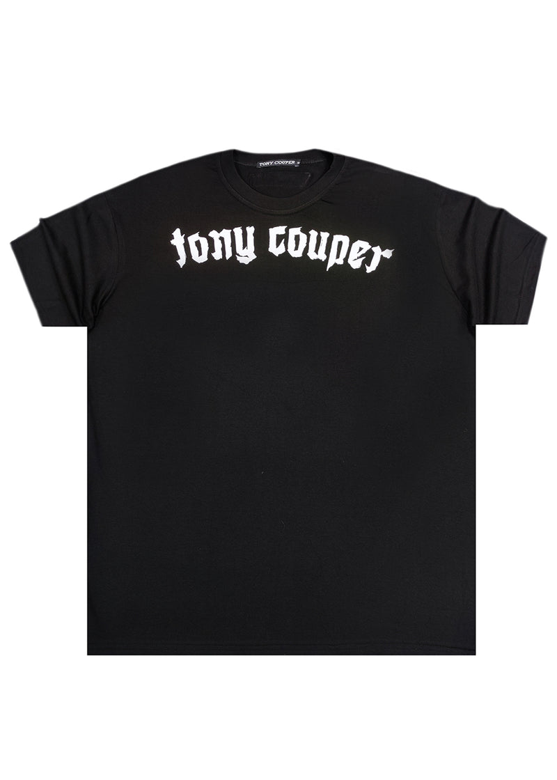 Ανδρική κοντομάνικη μπλούζα Tony couper - T24/34 - gothic logo μαύρο