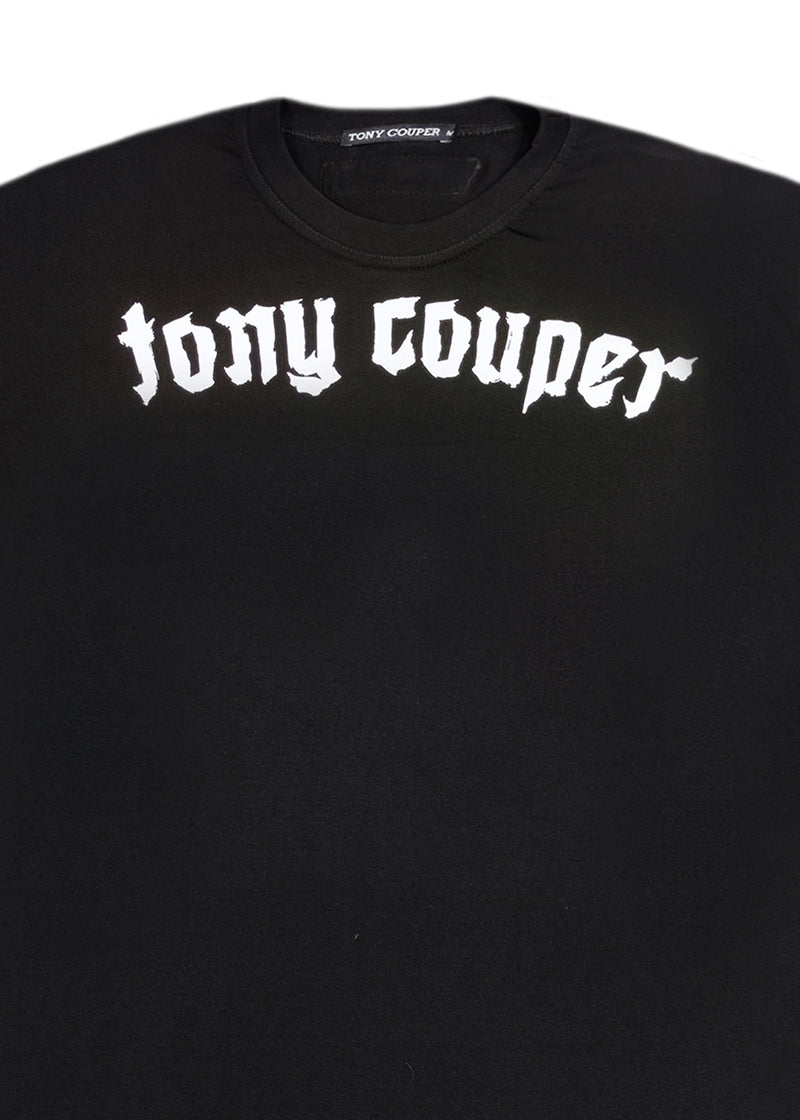 Ανδρική κοντομάνικη μπλούζα Tony couper - T24/34 - gothic logo μαύρο