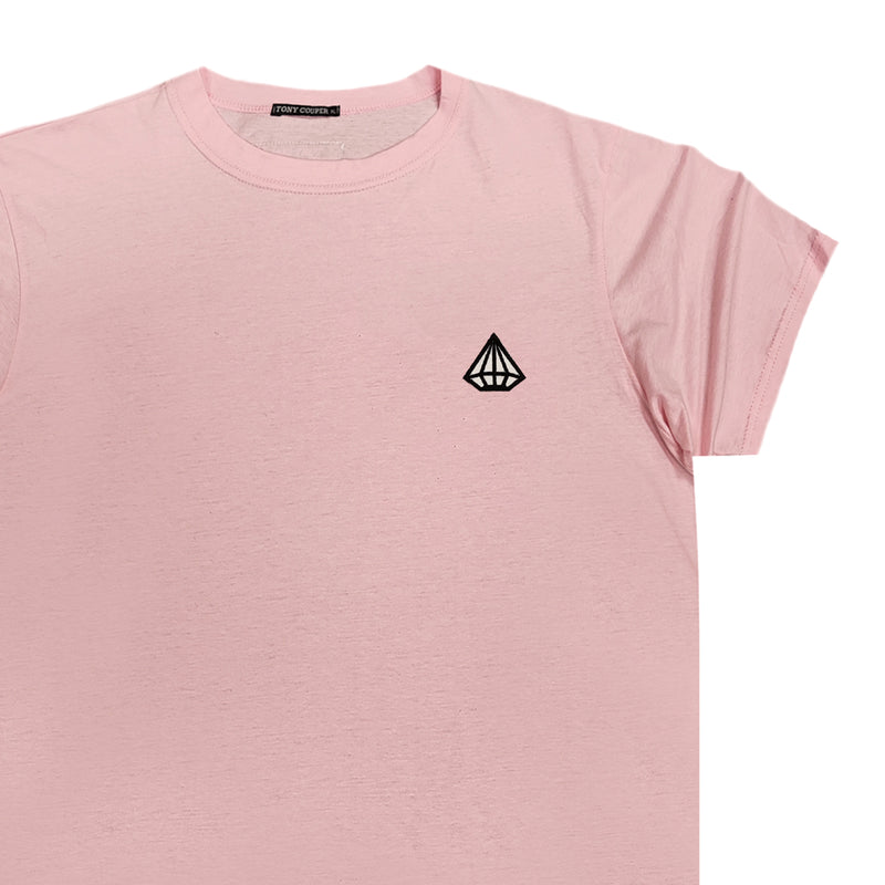Ανδρική κοντομάνικη μπλούζα Tony couper - T24/46 - diamond logo ροζ
