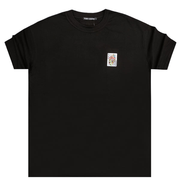 Κοντομάνικη μπλούζα Tony couper - T24/56 - card logo μαύρο