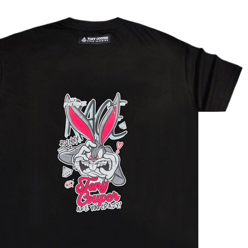 Κοντομάνικη μπλούζα Tony couper - T24/59 - bunny logo μαύρο