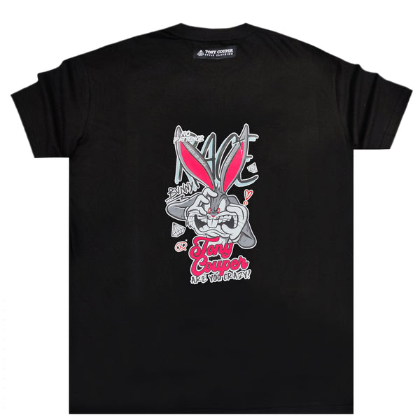 Κοντομάνικη μπλούζα Tony couper - T24/59 - bunny logo μαύρο
