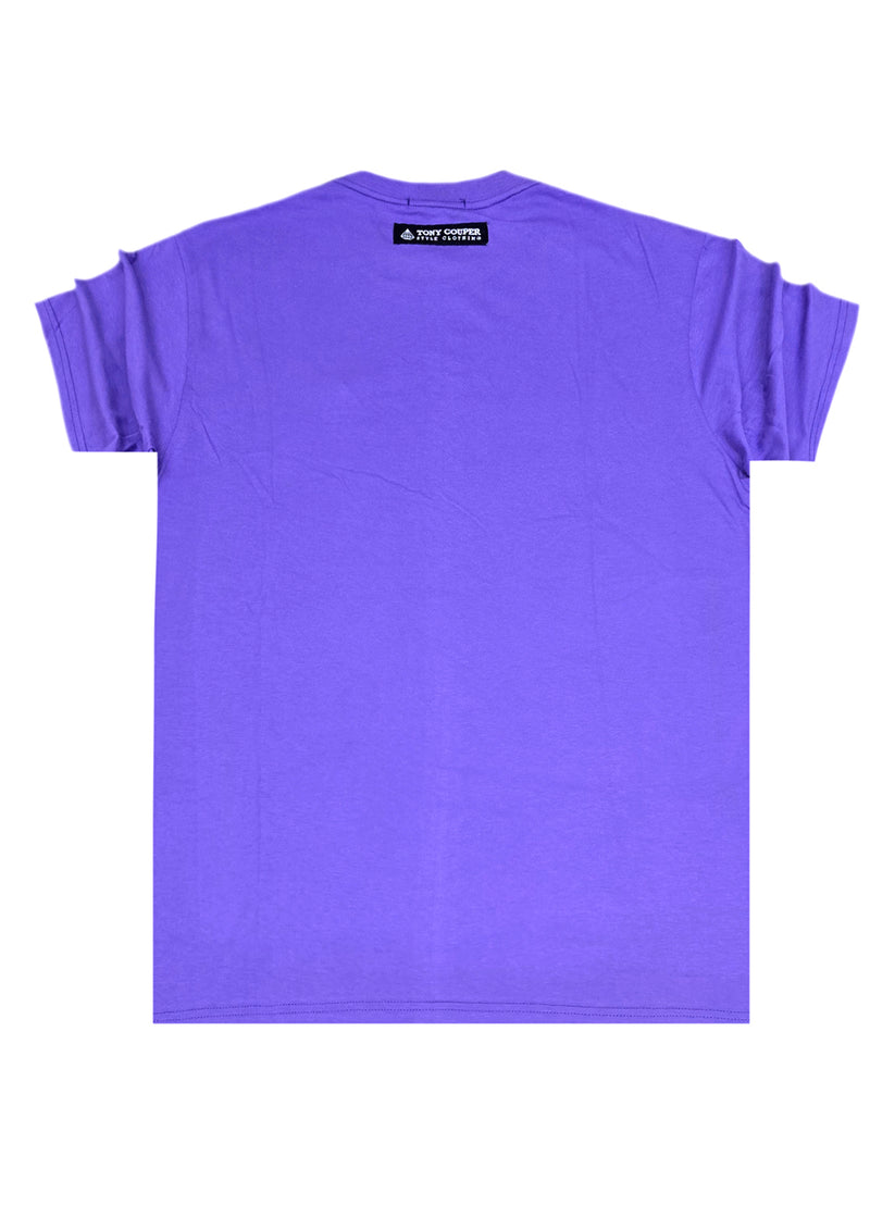 Ανδρική κοντομάνικη μπλούζα Tony Couper - T25/12 - purple diamond regular fit μωβ