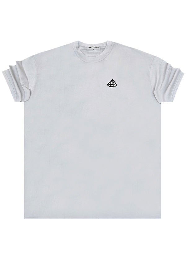 Ανδρική κοντομάνικη μπλούζα - Tony Couper - T25/18 - ice diamond logo loose fit t-shirt ανοιχτό γκρι