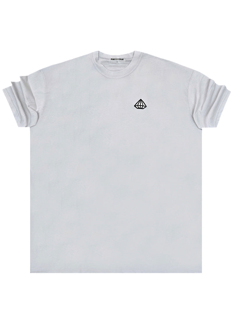 Ανδρική κοντομάνικη μπλούζα - Tony Couper - T25/18 - ice diamond logo loose fit t-shirt ανοιχτό γκρι