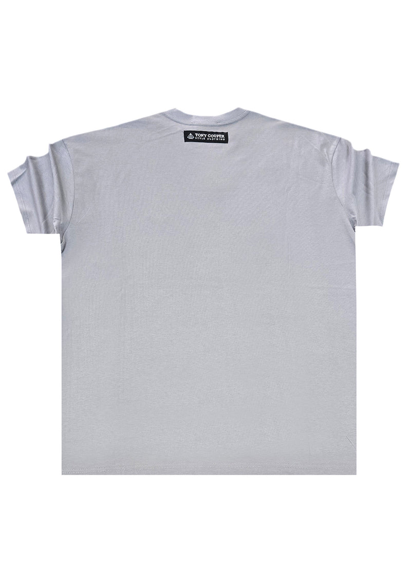 Ανδρική κοντομάνικη μπλούζα - Tony Couper - T25/18 - grey diamond logo loose fit t-shirt γκρι