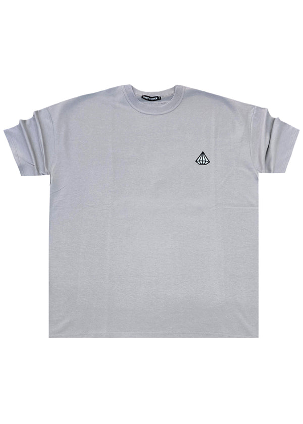 Ανδρική κοντομάνικη μπλούζα - Tony Couper - T25/18 - grey diamond logo loose fit t-shirt γκρι