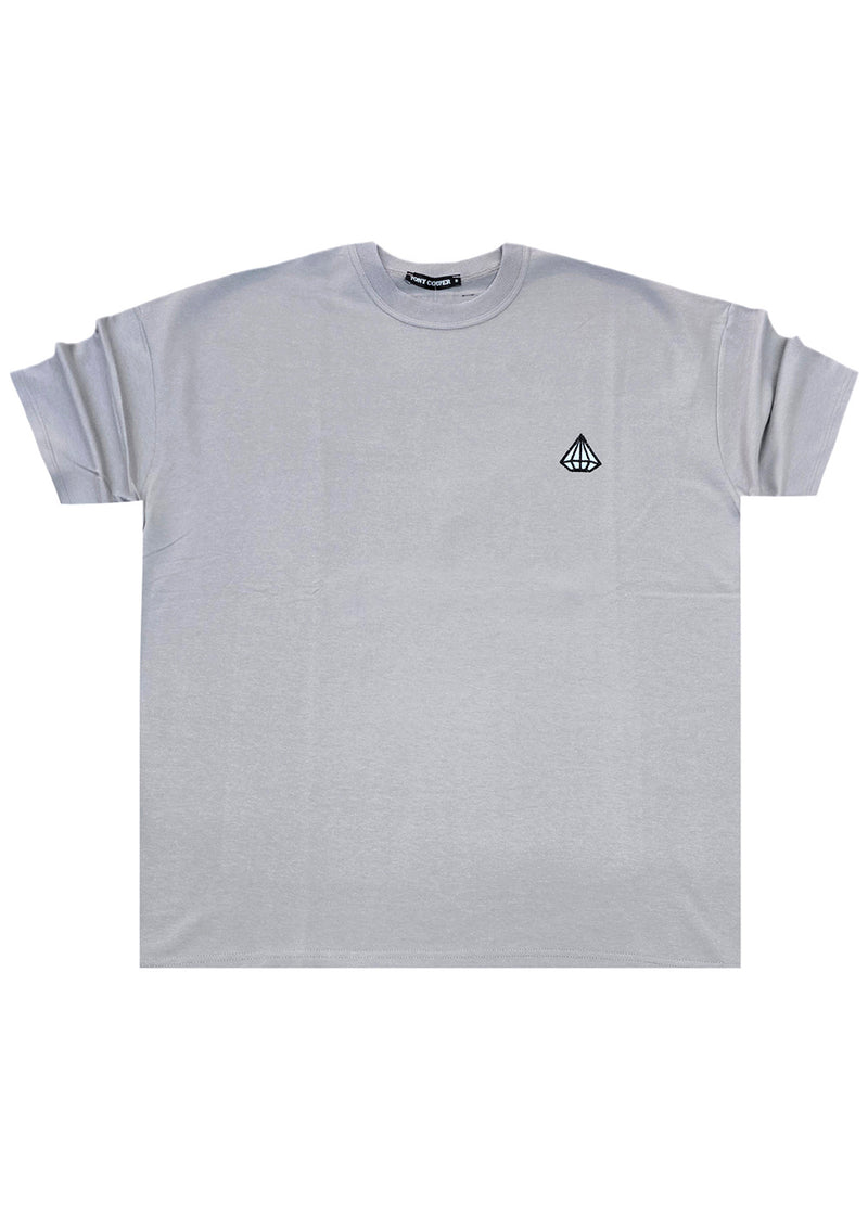 Ανδρική κοντομάνικη μπλούζα - Tony Couper - T25/18 - grey diamond logo loose fit t-shirt γκρι