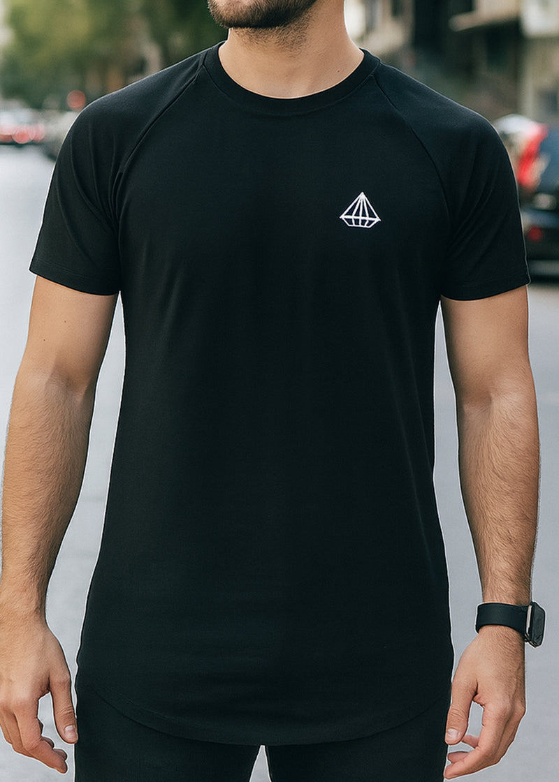 Ανδρική κοντομάνικη μπλούζα Tony couper - TC25/12 - diamond logo regular fit t-shirt μαύρο