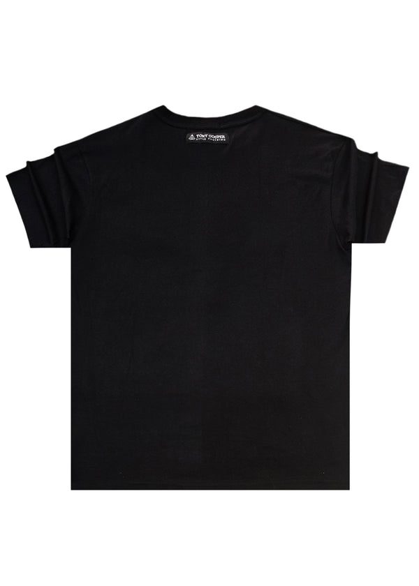 Ανδρική κοντομάνικη μπλούζα Tony couper - TC25/18- Black DI Loose fit