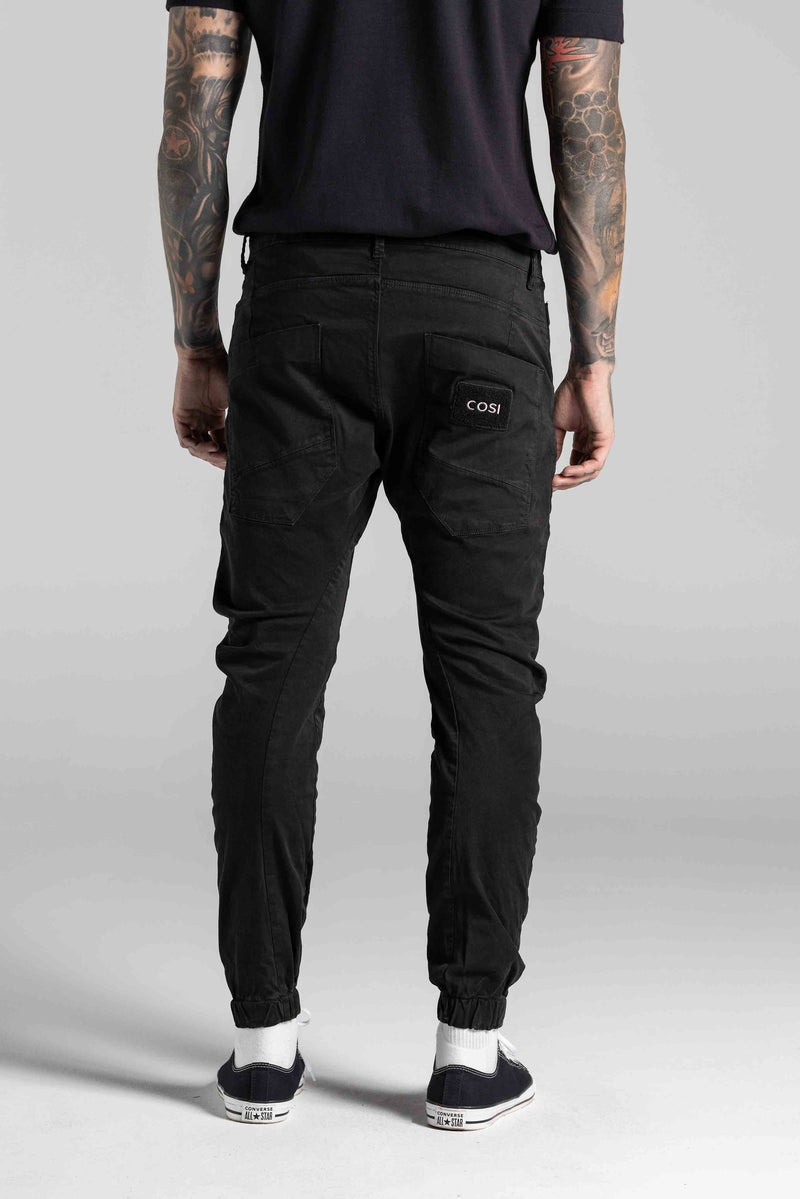 Ανδρικό παντελόνι με λάστιχο Cosi Jeans - 66-TIAGO 60 - elasticated pants regular fit μαύρο