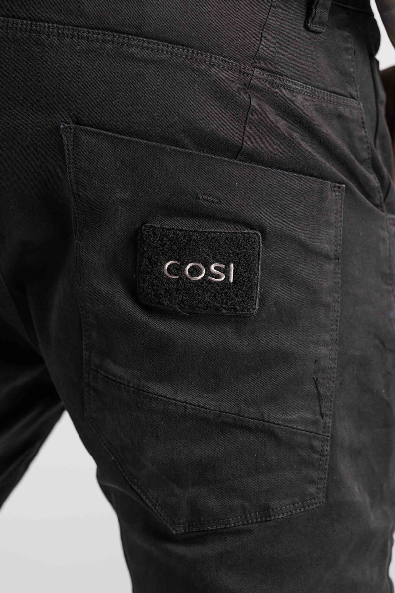 Ανδρικό παντελόνι με λάστιχο Cosi Jeans - 66-TIAGO 60 - elasticated pants regular fit μαύρο