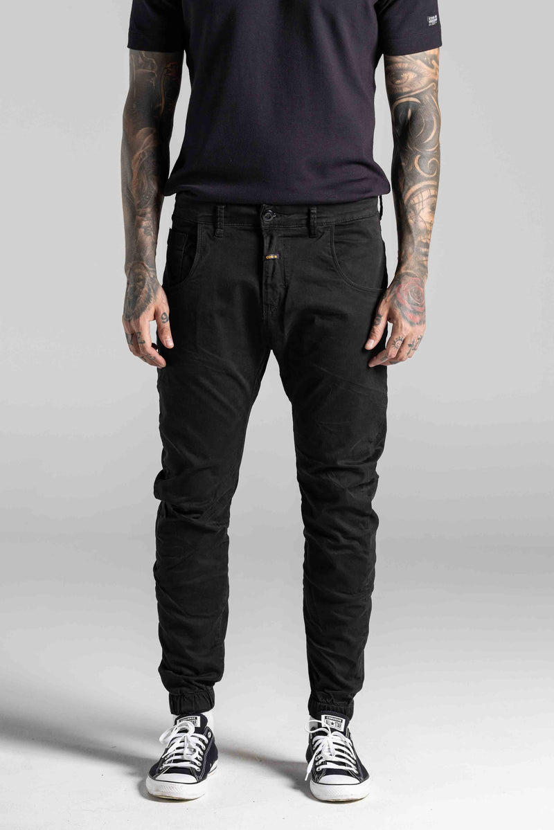 Ανδρικό παντελόνι με λάστιχο Cosi Jeans - 66-TIAGO 60 - elasticated pants regular fit μαύρο