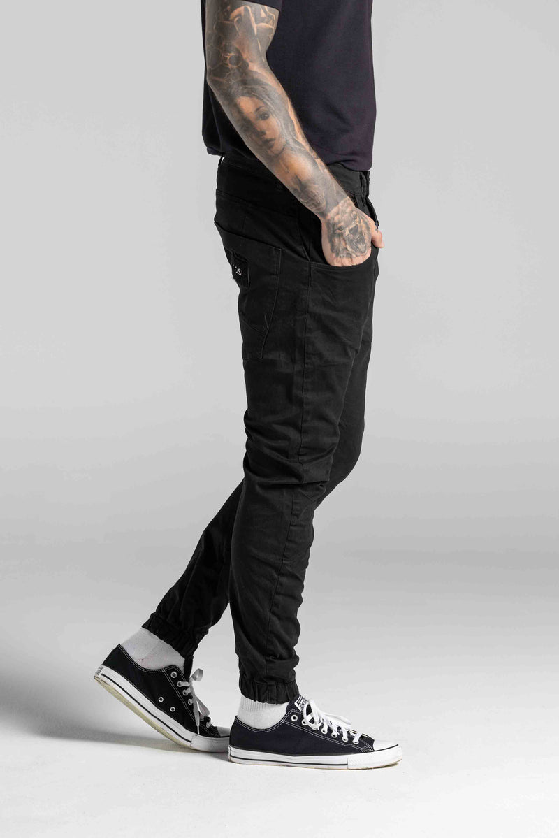 Ανδρικό παντελόνι με λάστιχο Cosi Jeans - 66-TIAGO 60 - elasticated pants regular fit μαύρο